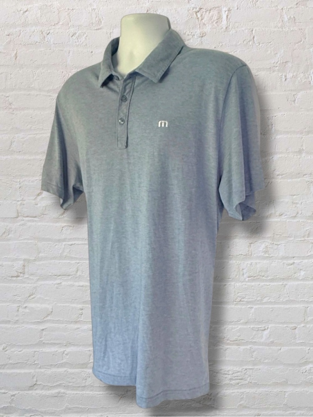 Travis Mathew The Zinna Polo Heather Light Blue. Size XXL